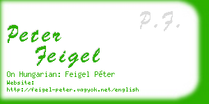 peter feigel business card